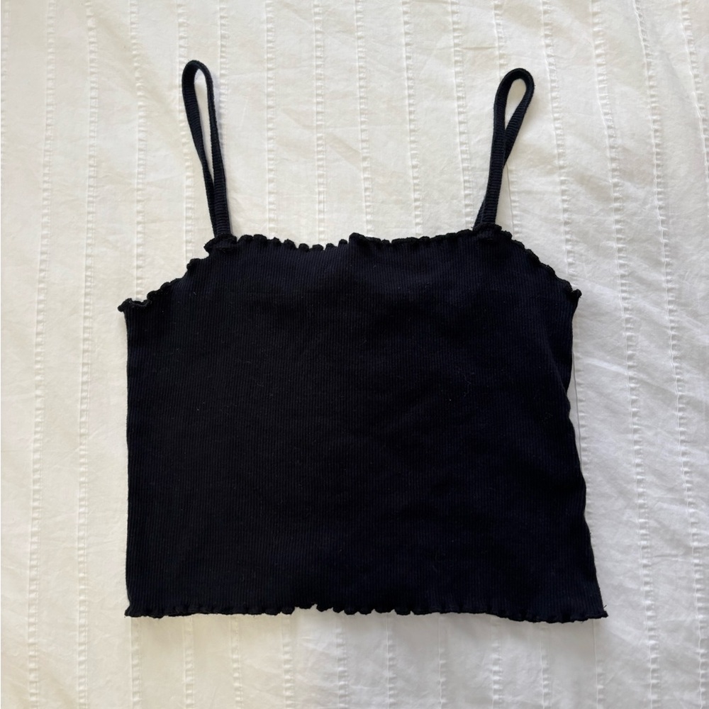 Topshop Black Ribbed Camisole
